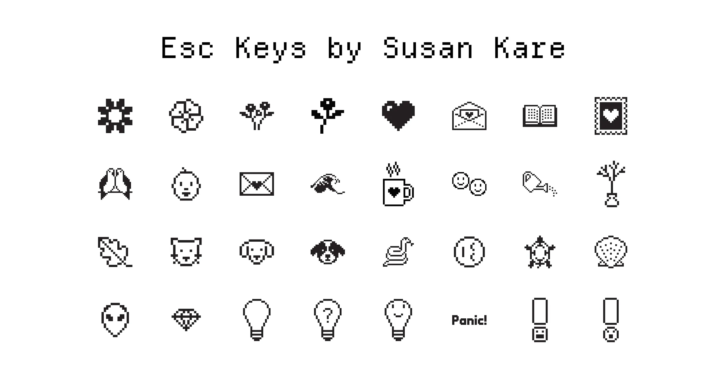 SVG icons of Susan Kare's new collection.